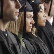 Proud students graduating from university